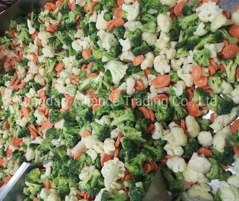 Frozen IQF 3 Ways Mixed Vegetables California Mixed Vegetables Blend with Cauliflower, Broccoli and Carrot with Wholesale Price