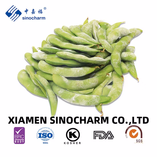 Sinocharm Green Saudável 75# Orgânico Fresco IQF Soja Cozida Congelada Edamame Kernels com Brc